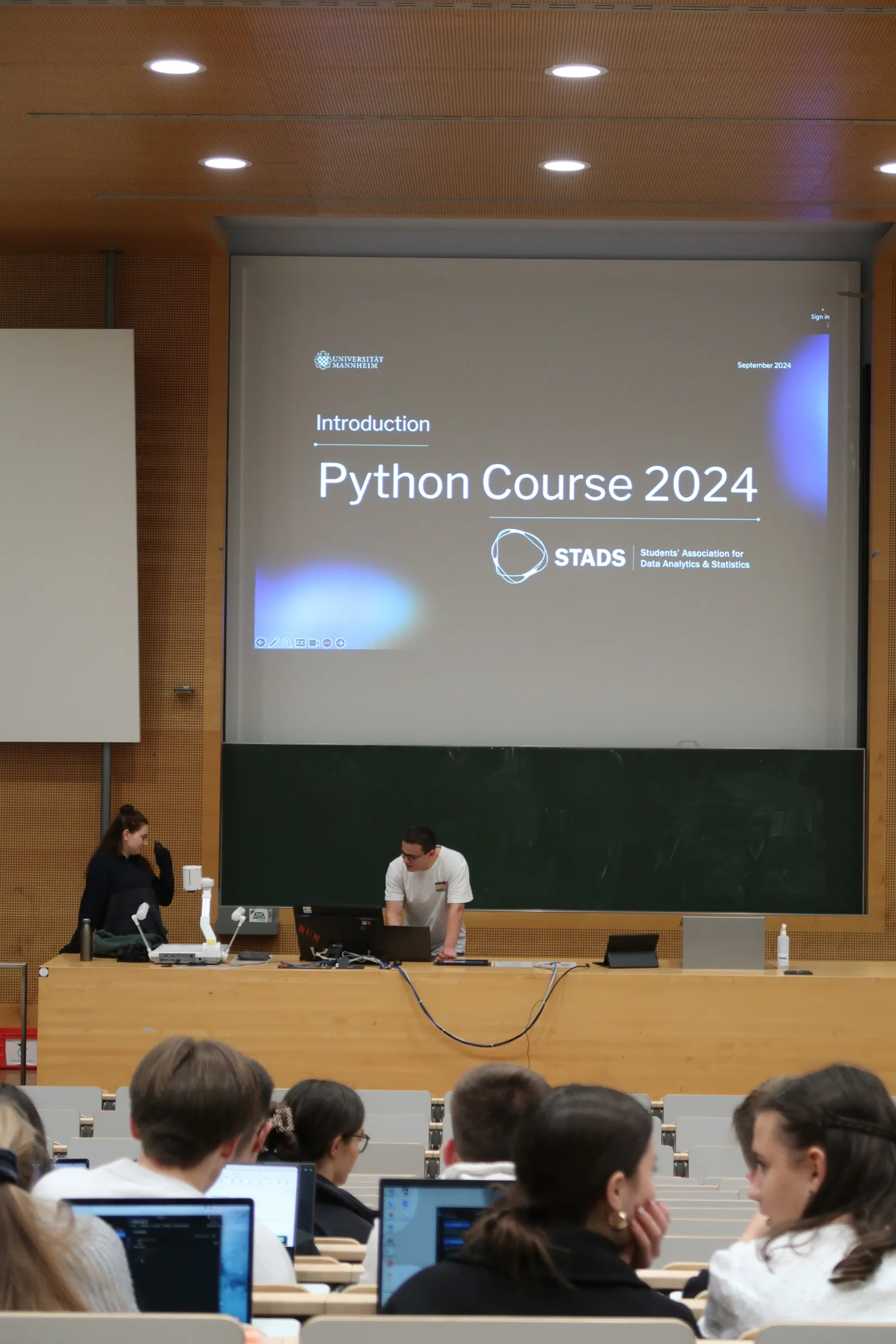 A STADS member teaching a Python course